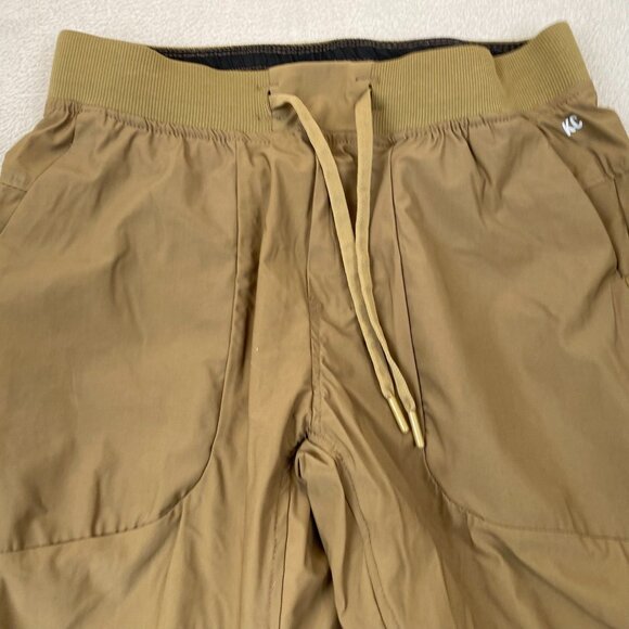 Mens Jogger Pants Medium Khaki Elastic Waist Drawstring Activewear Pocket Casual - Picture 6 of 9